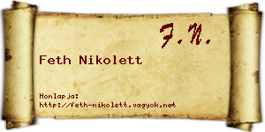 Feth Nikolett névjegykártya